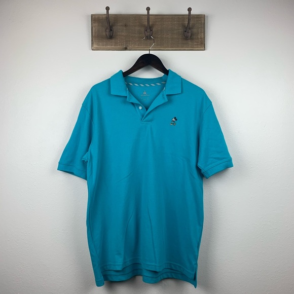 teal color polo shirt